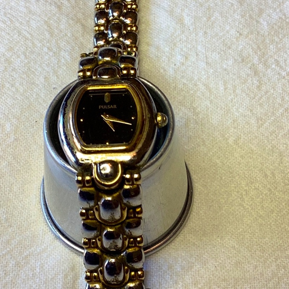 PULSAR Black, Gold and Silver Watch